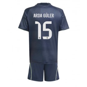 Real Madrid Arda Guler #15 Borte skjorte til barn 2025-26 Kortermet (+ korte bukser)